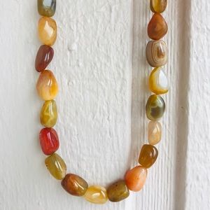 Earth toned polished stone necklace
